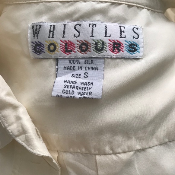 Vintage • 100% Silk Cream Button Down Blouse - Picture 5 of 5